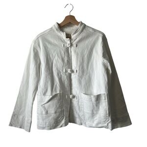Yerse Jackets Collection XS White Denim Blazer Jacket